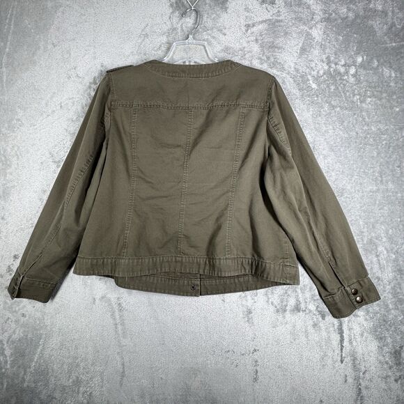 Liz Claiborne Jacket Womens 2X Army Green Casual Fatigue Jacket Military Utility - Picture 3 of 8
